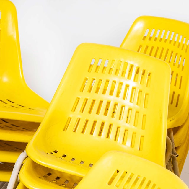 Italian Yellow Stacking Chairs, 1970s, Set of 4 For Sale - Image 16 of 18