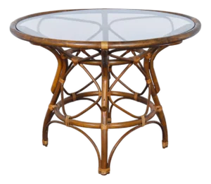 1980s Bamboo and Glass Dining Table