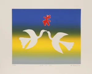 Mireille Kramer, Birds in Love, Etching
