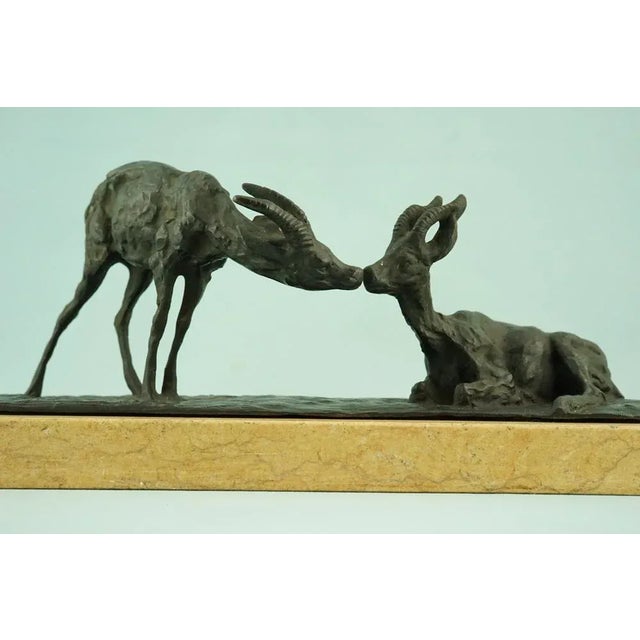 20th Century Bronze Chamois on a Marble Base by Guido Cacciapuoti, Naples, Italy For Sale - Image 14 of 18