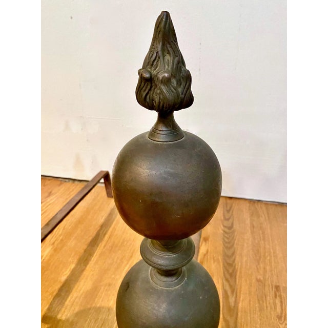 This is a superb pair of mid-19th century French bronze andirons in the Baroque Louis XIV taste. These guys have a...