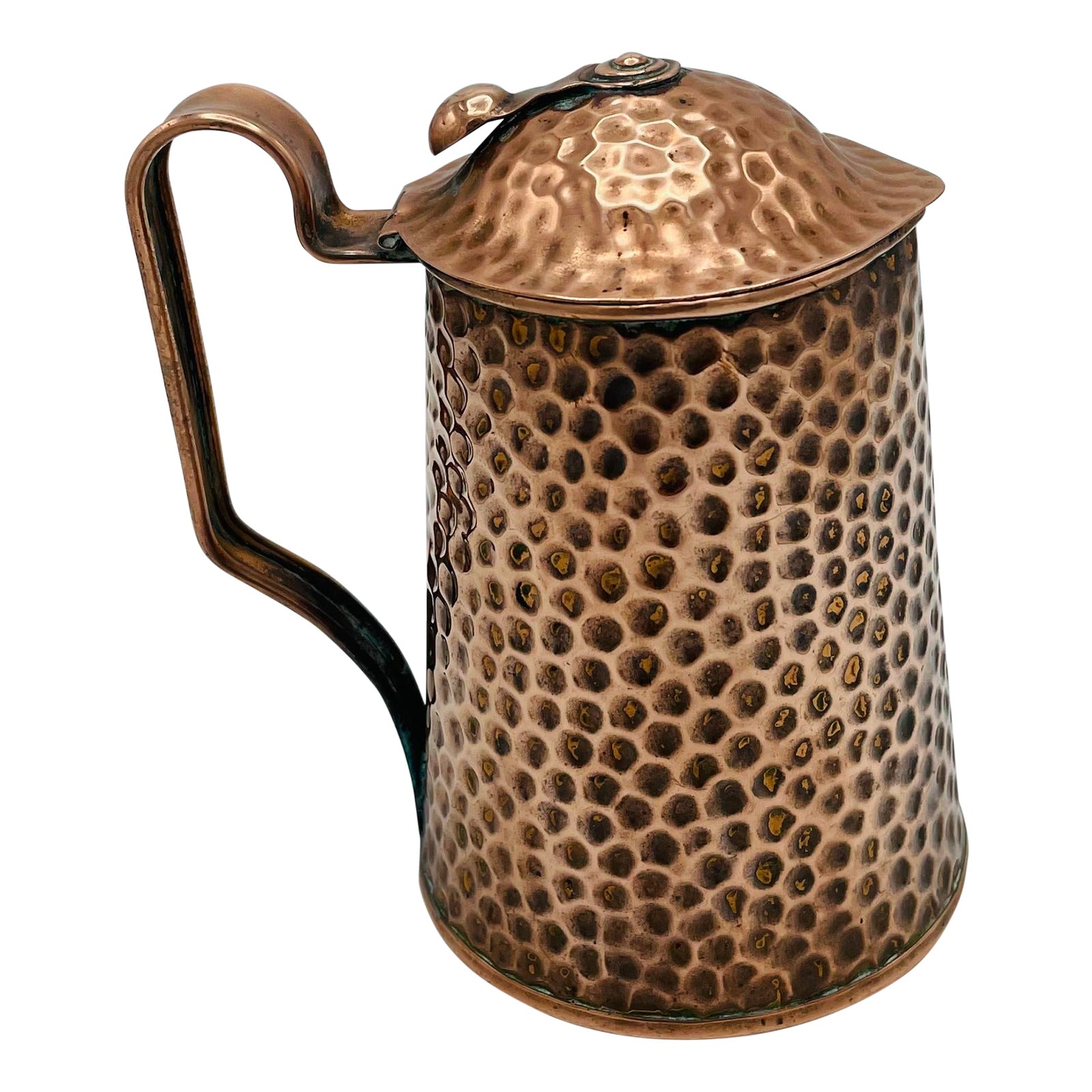 Hammered Copper Pitcher With Lid Chairish