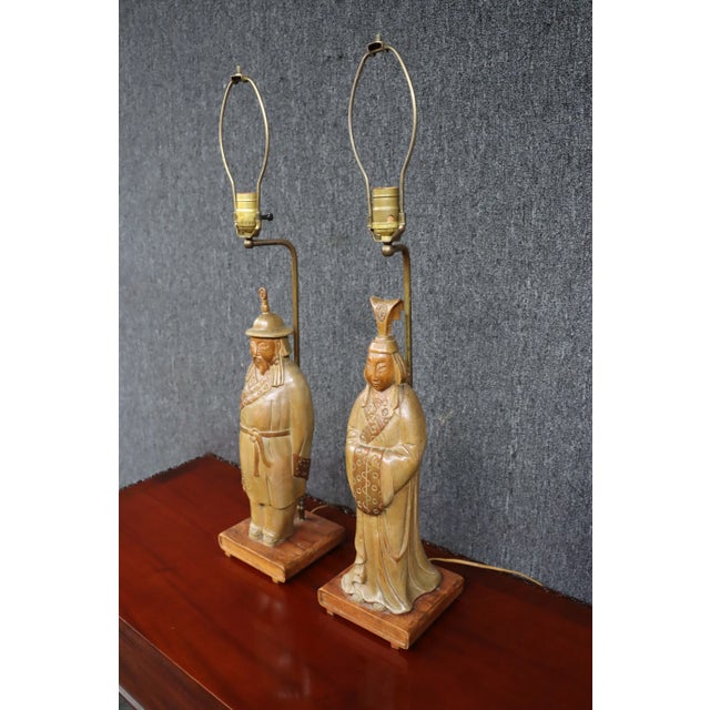 Chinese Pine & Mahogany Carved Lamps For Sale In Philadelphia - Image 6 of 8