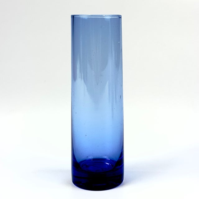 Timeless Vintage Cylindrical Cobalt Glass Vase Curation - Group of 5 For Sale - Image 12 of 12