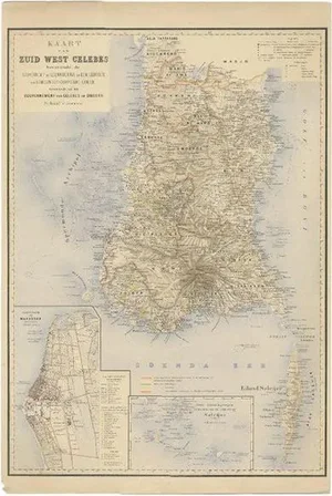 Antique Map of Southern Sulawesi by Stemfoort, 1885