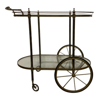 Vintage Brass Beverage Cart For Sale