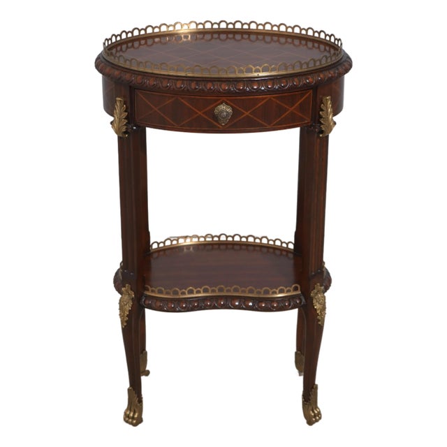 Maitland Smith Mahogany Oval Boudoir Occasional Table For Sale