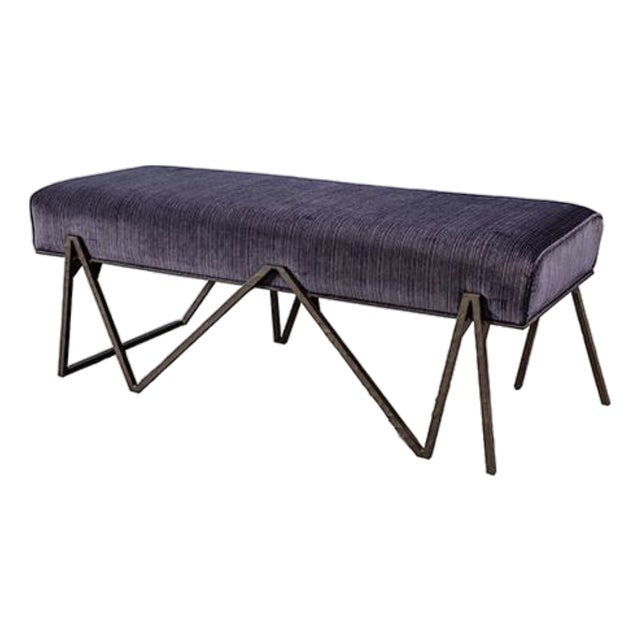 Rivera Upholstered and Steel Bench For Sale