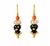 Mid 20th Century Pair of 18k Gold Enamel Black Coral Amour Americana Drop Estate Earrings For Sale - Image 4 of 4