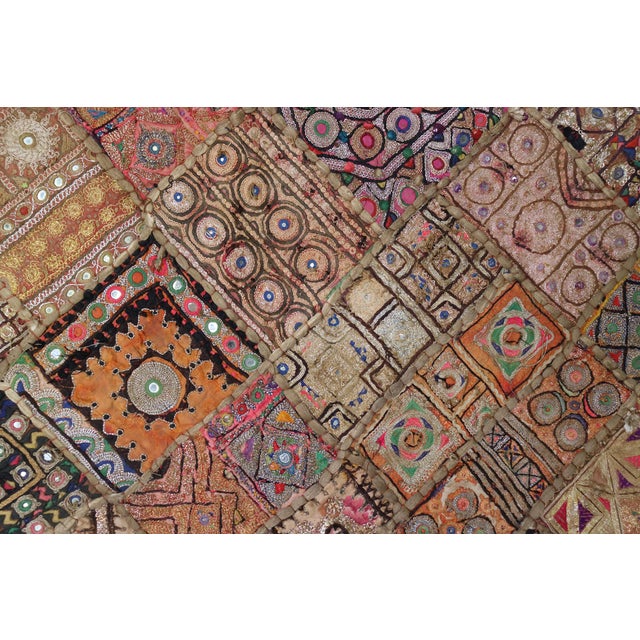 Textile Vintage Embroidered Wall Hung Patchwork Tapestry, Kutch, India For Sale - Image 7 of 18