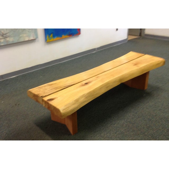 Rustic Modern Maple Bench For Sale - Image 4 of 4