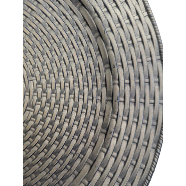 Trompe Loleil Faux Woven Wicker Charger Plates- Set of 4 For Sale In Charlotte - Image 6 of 12
