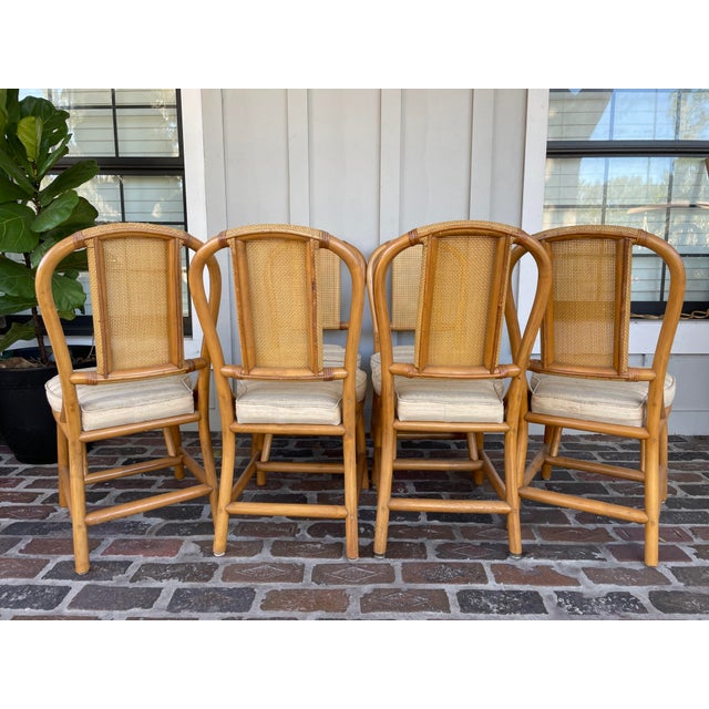 Vintage Rattan Dining Chairs With bed Backing Set of 6 Chairish