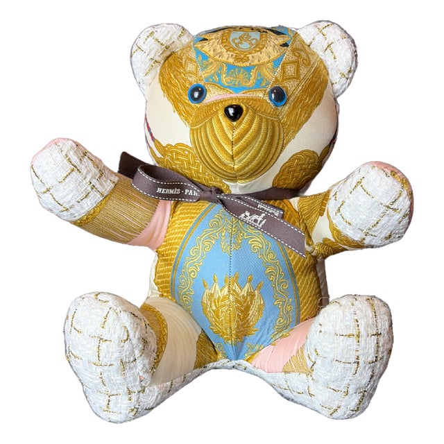 Hermes Poste Et Cavalerie Vintage Silk Scarf Tender Teddy Bear For Sale