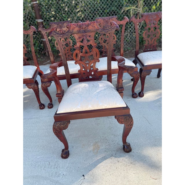 Thomas Chippendale Style Mahogany Dining Chairs- Set of 8 For Sale In Naples, FL - Image 6 of 12