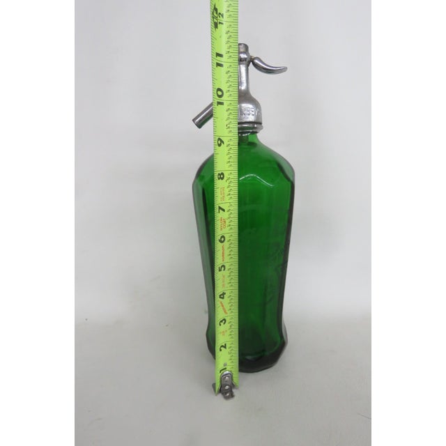 W & L Beverages Frank's Best Seltzer Green Bottle Glenshaw Art Deco Glass 4821b For Sale - Image 12 of 18