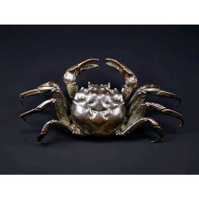 Japanese Bronze Crab Okimono Meiji Signed Yasunosuke For Sale In Atlanta - Image 6 of 13