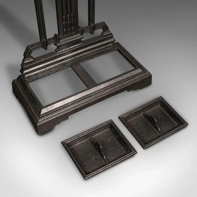 1900s Antique Victorian English Cast Iron Ornate Stick Stand For Sale - Image 12 of 13