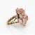 Vintage Enamel Flower Mine Diamond 14k Yellow Gold Ring Size 4.75 For Sale - Image 4 of 6