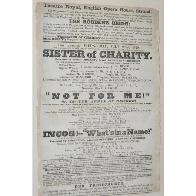 Illustration Theatre Royal, English Opera House, Strand "Sisters of Charity" Flyer c.1920s For Sale - Image 3 of 8