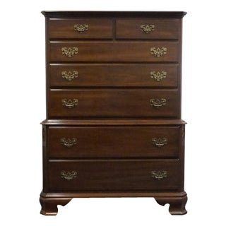 Ethan Allen Georgian Court Collection Solid Cherry Traditional Style 39" Chest on Chest 11-5225 For Sale