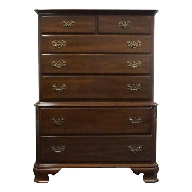 Ethan Allen Georgian Court Collection Solid Cherry Traditional Style 39" Chest on Chest 11-5225 For Sale