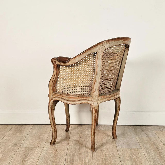 Mid 18th Century Louis XV Part Painted and Caned Desk Chair For Sale - Image 5 of 12