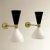 Dimensions: 28h x 15w x 31d cm pair of wall lights in aluminium and brass, adjustable with double point of light. uses e14...