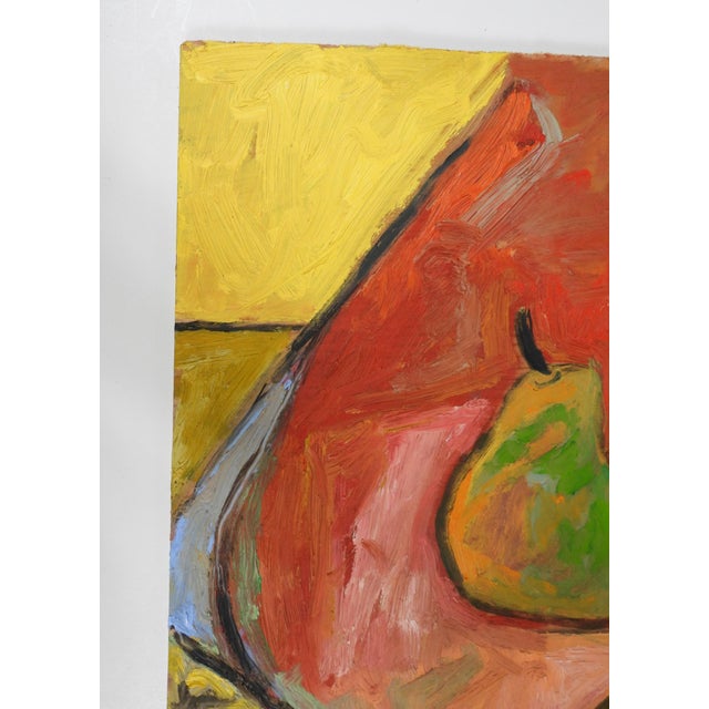 Mid-Century Modern Contemporary Abstract Fauvist Pears Still Life Painting For Sale - Image 3 of 7
