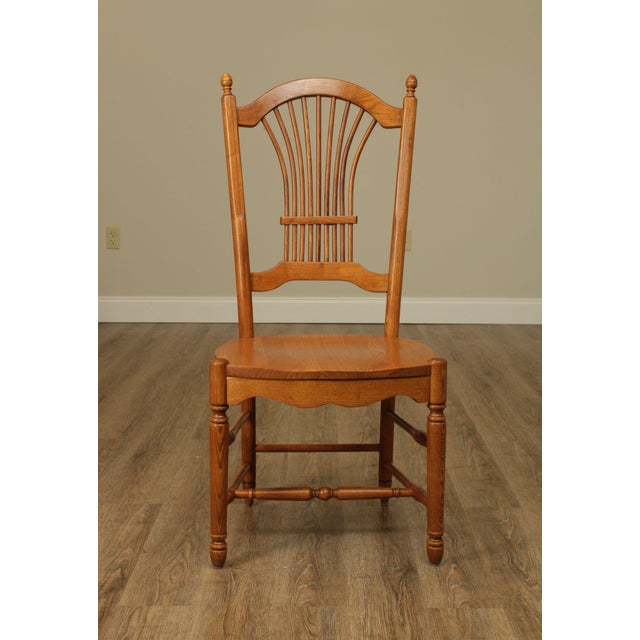 Quality Set 6 Solid Oak Wheat Sheaf Back Dining Chairs Chairish