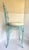 Aqua Vintage Aqua Wrought Iron Vanity Chair With Shell-Shaped Scroll Back & Cushion For Sale - Image 8 of 12