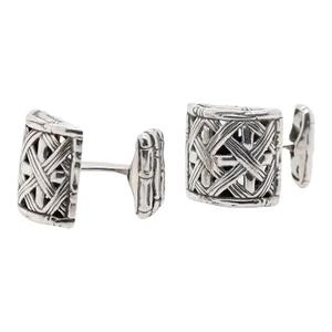 Vintage John Hardy Sterling Silver Bamboo Cufflinks - 2 Pieces