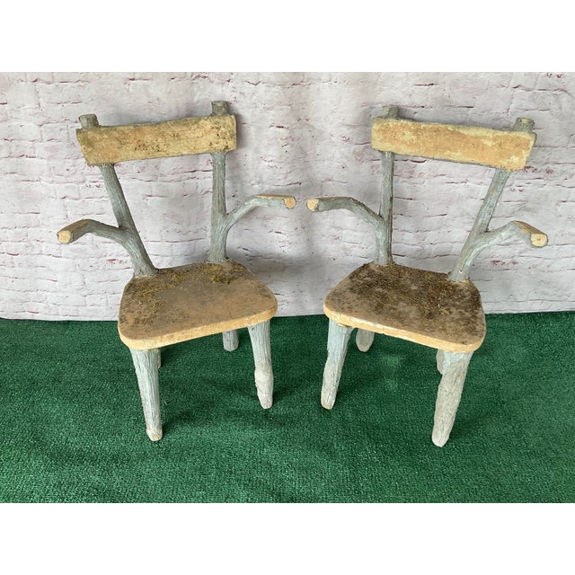 Set of Four Faux Bois Garden Chairs For Sale - Image 13 of 14