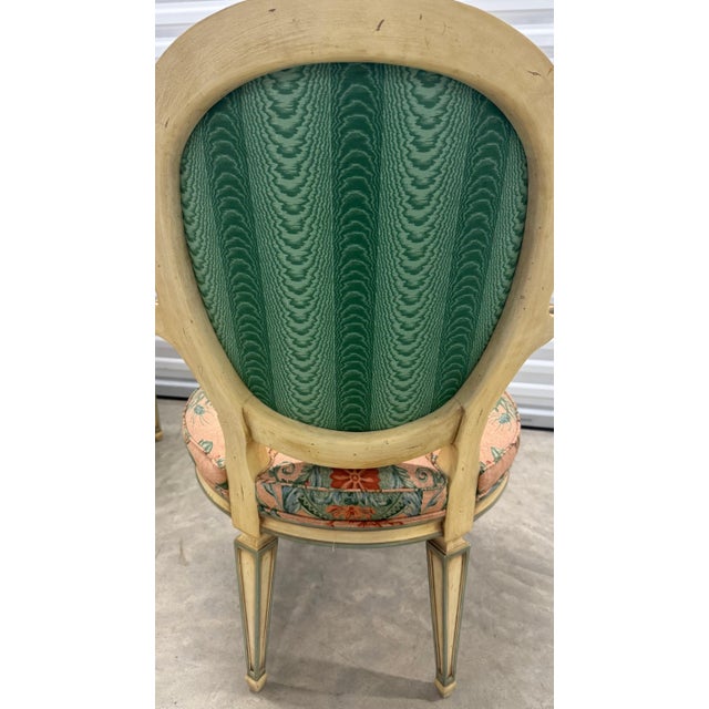 Pair of Vintage Karges Louis XVI Style Armchairs – Hand-Painted Frames For Sale - Image 12 of 12