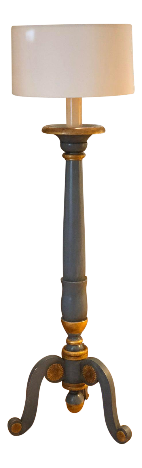 blue and gold floor lamp