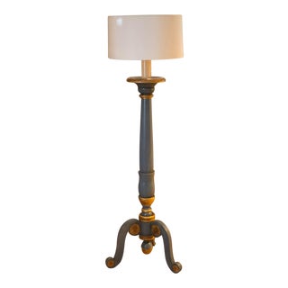 Richard Lindley Lighting on Melrose Place Blue & Gold Floor Lamp For Sale