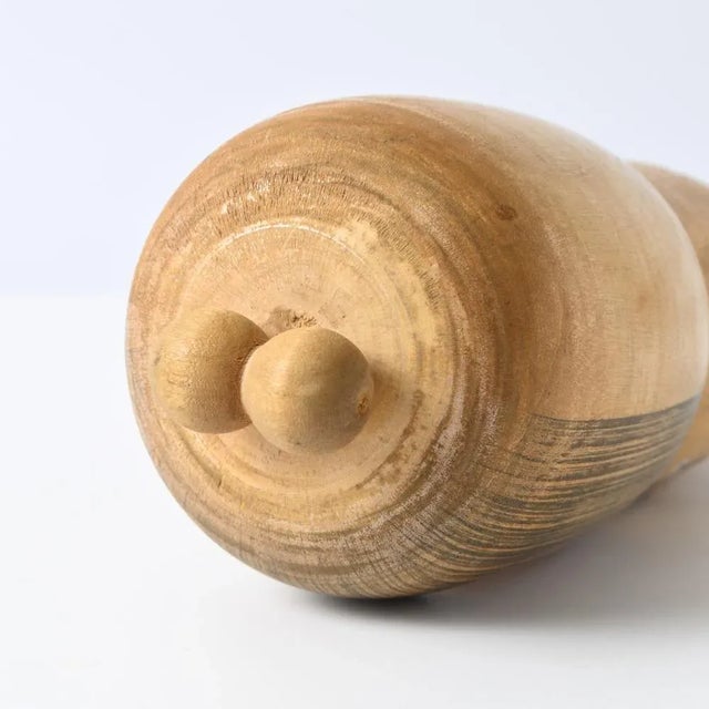 Wood Vintage Japanese Wooden Kokeshi Doll by Kojo Tanaka, 1950s For Sale - Image 7 of 9