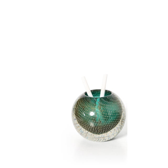 Gorgeous Murano smoking set.&nbsp; Match striker and cigarette holder. Beautiful bubble control and gold flecks. Match...