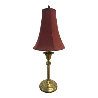 90s Tall Accent Light With Red Shade Vintage Table Lamp For Sale