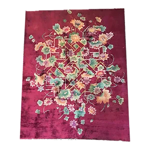 Antique Art Deco Floral Chinese Rug