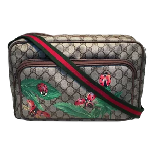 Gucci Vintage Monogram Customised Ladybird Reporter Messenger Handbag