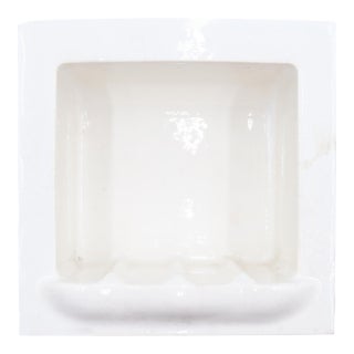 Vintage White Ceramic Willette Recessed Bathroom Soap Dish For Sale