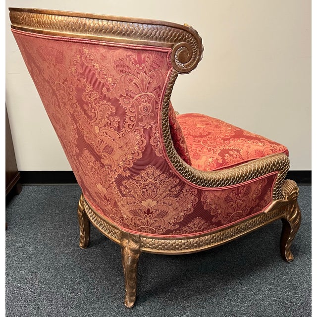 Erwin Lambeth French Empire Style Carved Giltwood Bergere Chair For Sale - Image 11 of 12