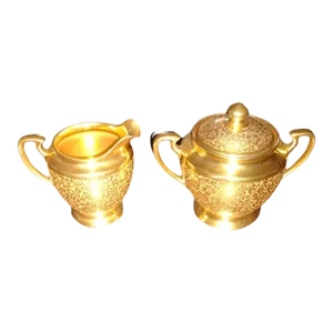 1920s Pickard China Sugar Bowl & Creamer