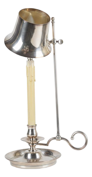 Vintage Bouillotte Silver-Plated Table Lamp with Adjustable Shade, 1980s