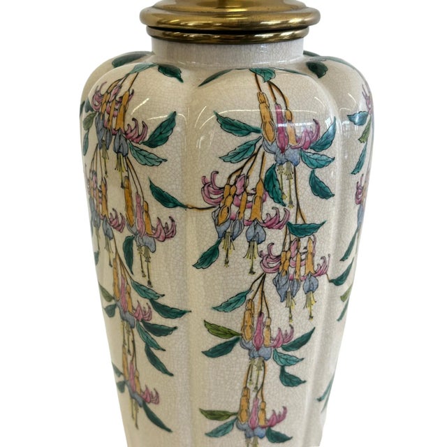 Mid 20th Century Mid 20th Century Chinoiserie Trumpet Flower Lamp For Sale - Image 5 of 7