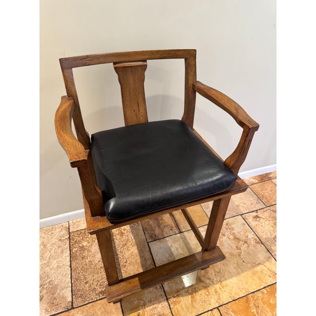 This barstool was purchased directly from Marge Carson Showroom in Rosecrans, California. It is unsigned. It has been...