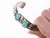 Contemporary 6.75" Vintage Navajo shadowbox silver bracelet with turquoise For Sale - Image 3 of 10