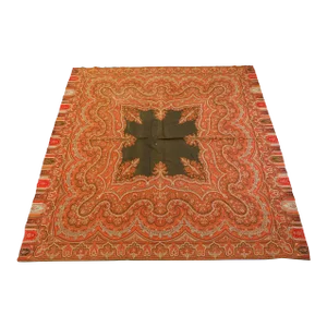 Antique Victorian Paisley Throw Textile Cashmere Shawl 19th C.