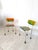 Pair of Broadway chairs, model 543. Chromed steel frame with epoxy resin seat and backrest. Spring-loaded feet with rubber...